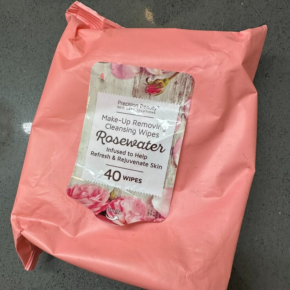 Pack of 25 Rosewater Make-up Cleansing Wipes - Precision Beauty